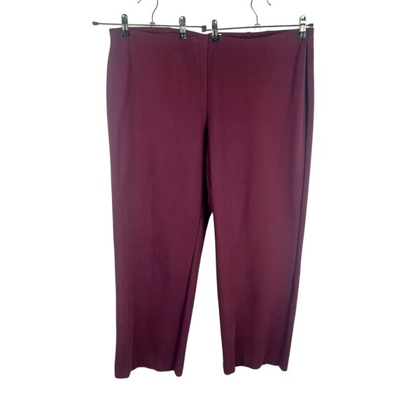 Coldwater Creek Classic Fit Pants Women Plus 3X Red Maroon‎ Burgundy Pull On - Picture 1 of 7
